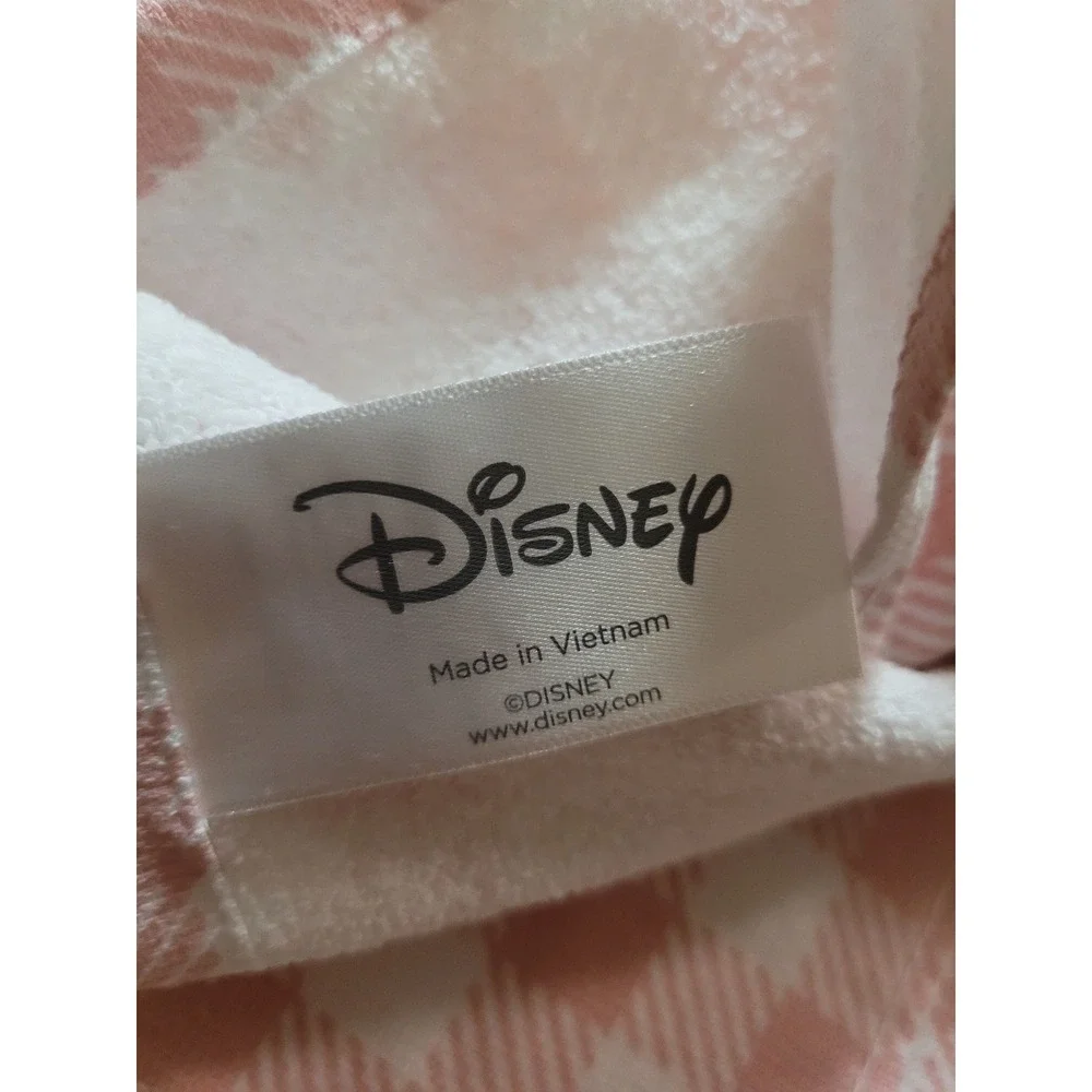 Disney Minnie Mouse Set Of 2 Kitchen Tea Towels Pink Peach White Gingham NWT